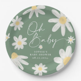 Sage Green Boho Daisy Blume Paper Teller