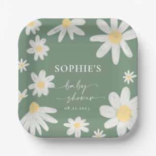 Sage Green Boho Daisy Blume Paper Teller