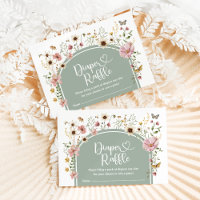 Sage Green Boho Wildblume Meadow Diaper Raffle