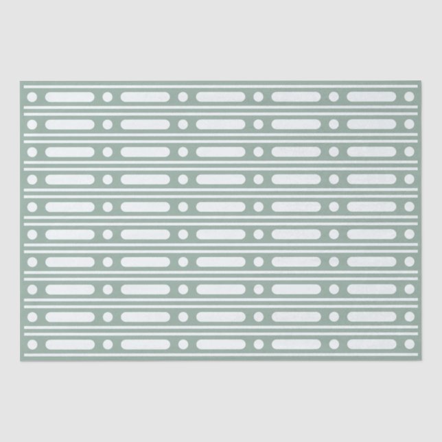 Sage Green Bone Inlay Dots Border Decoupage Paper Seidenpapier (Vorderseite)