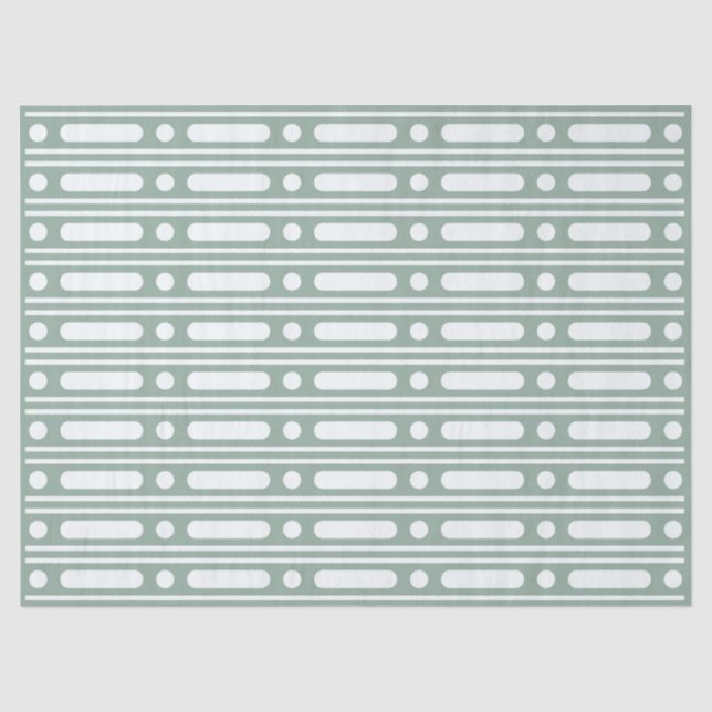 Sage Green Bone Inlay Dots Border Decoupage Paper Seidenpapier (Vorderseite)