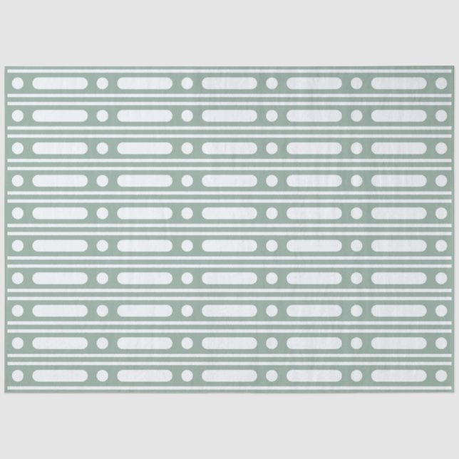 Sage Green Bone Inlay Dots Border Decoupage Paper Seidenpapier (Vorderseite)