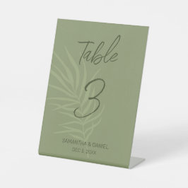 Sage Green Botanical Boho Wedding Sockelschild