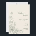 Sage Green Botanical Daisy Garden Wedding Save The Date<br><div class="desc">A delicate wildflower bouquet in refined line art brings a soft, romantic touch to this Sage Green Botanical Daisy Garden Wedding Save the Date. Inspired by natural garden celebrations, the minimalist daisy illustration creates an elegant blend of botanical charm and modern simplicity. This design is part of a coordinated wedding...</div>