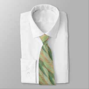 SAGE GREEN BOTANICAL EUCALYPTUS GOLD KRAWATTE