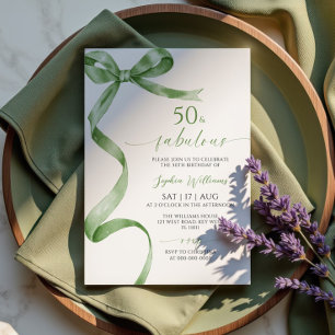 Sage Green Bow 50 & fabelhafte Einladung zum Gebur