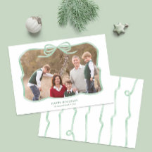 Sage Green Bow Ribbon Rahmen Frohe Weihnachts-Foto