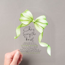 Sage Green Bow She's Tying the Knot Bridal Shower