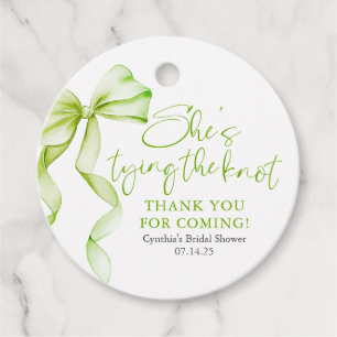 Sage Green Bow Sie bindet das Brautparty des Knote Geschenkanhänger
