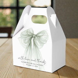 Sage Green Bow Watercolor Bridal Shower Thank You Geschenkschachtel
