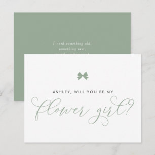 Sage Green Bow wirst du meine BlumenGirl-Karte sei Postkarte