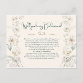 Sage Green Bridesmaid Vorschlagskarte Postkarte