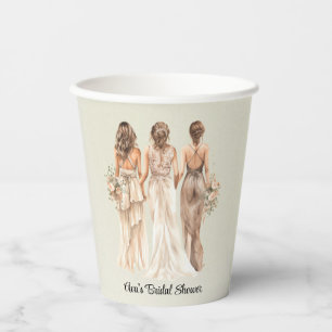 Sage Green Bridesmaids Brautparty Pappbecher