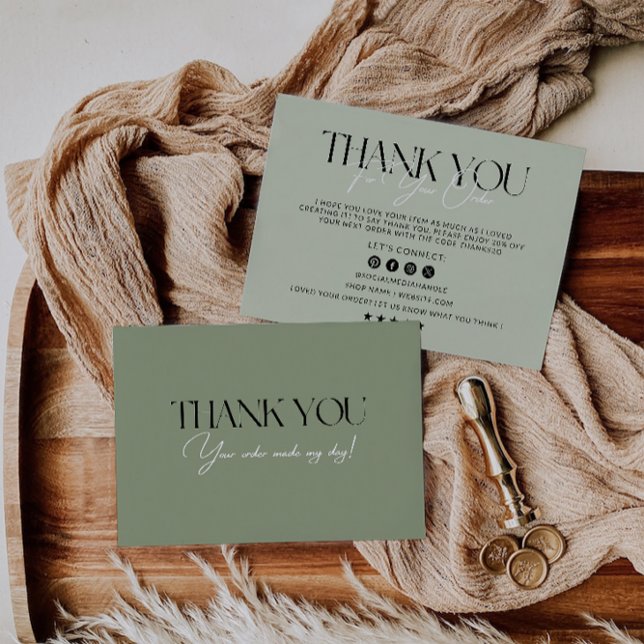 Sage Green Business Dankeschön Card Dankeskarte (Sage Green Business Thank You Card)