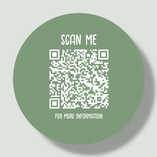 Sage Green Business QR Code Scannable Runder Aufkleber