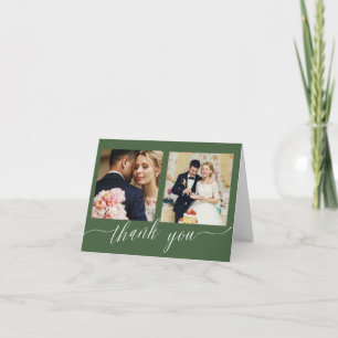 Sage Green Calligraphie 3 photo cartes de remercie