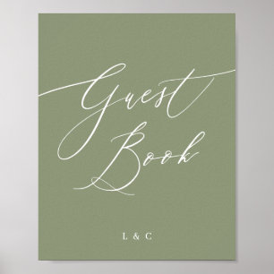 Sage Green Calligraphie Mariage Livre d'or