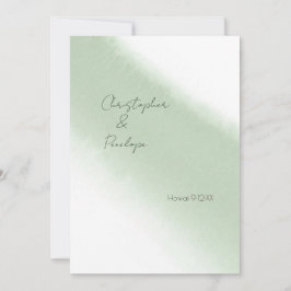 Sage Green Calligraphy Wasserfarbe Save the Date Einladung