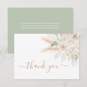 Sage Green carte de remerciements tropicale