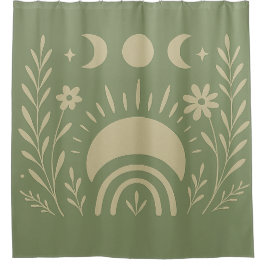 Sage Green Celestial Duschvorhang