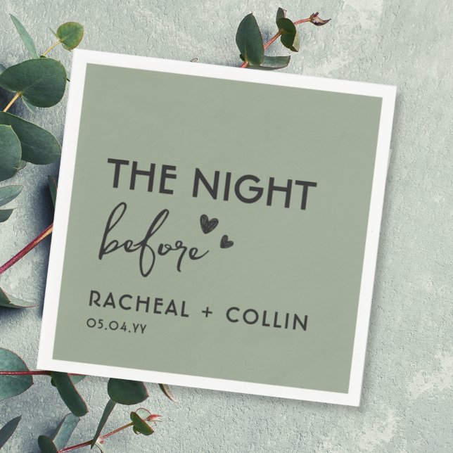 Sage Green Chic Einfache Moderne Probe Abendessen Serviette (Von Creator hochgeladen)