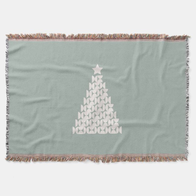 Sage Green Christmas Tree Decke (Vorderseite)