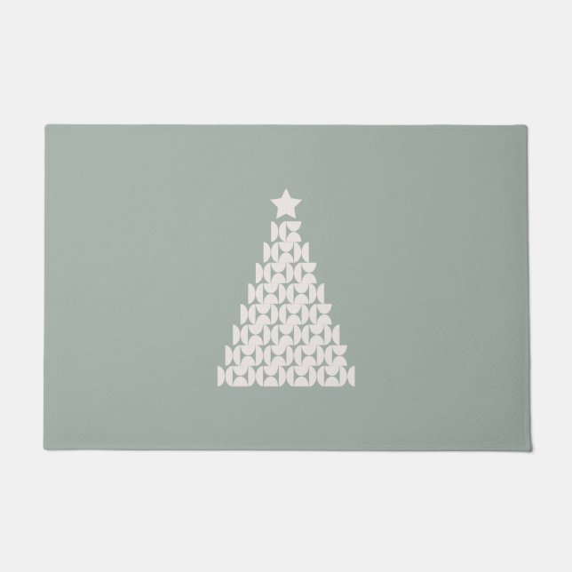 Sage Green Christmas Tree Fußmatte (Vorderseite)
