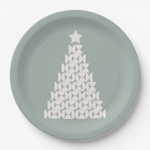 Sage Green Christmas Tree Pappteller