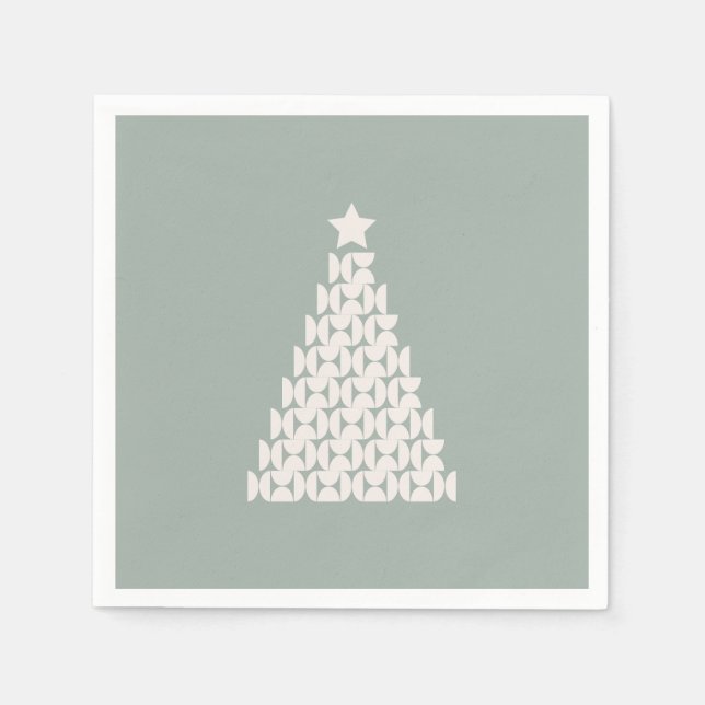 Sage Green Christmas Tree Serviette (Vorderseite)