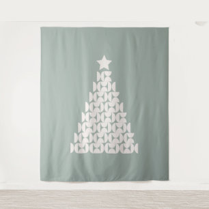 Sage Green Christmas Tree Wandteppich