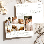 Sage Green Collage Multi 8 Foto Save the Date Ankündigungspostkarte<br><div class="desc">Mit einem modernen,  eleganten,  anpassbaren Multi-Foto schaffen Sie das perfekte personalisierte Save the Date für Ihren besonderen Tag. Fügen Sie Ihre Lieblings-Fotos hinzu,  passen Sie die Farben an und lass Ihren Gästen zu wissen,  dass Ihr großer Tag mit diesem einzigartigen Save the Date kommt.</div>