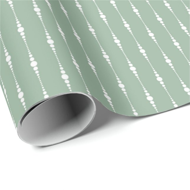Sage Green Color Watercolor Pattern Geschenkpapier (Rolleneckpunkt)