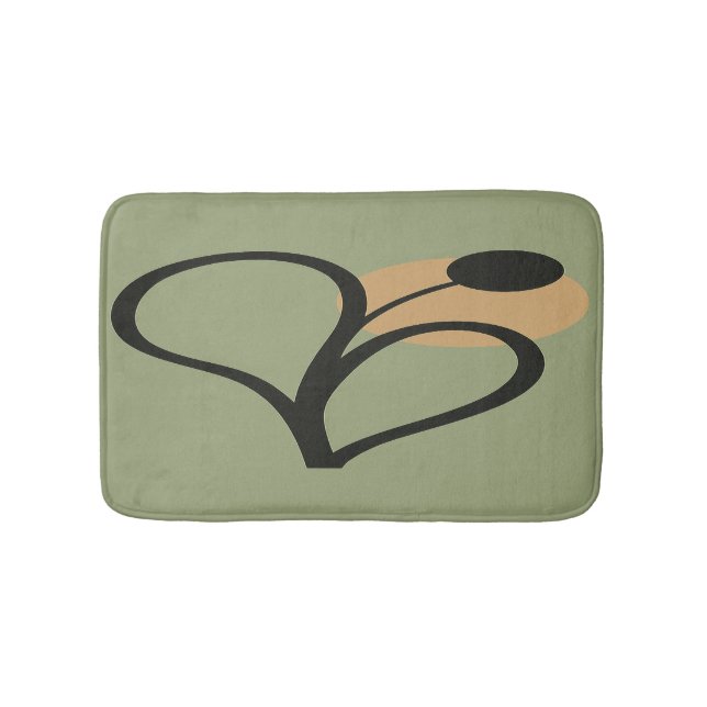 Sage Green Contemporary Botanical  Badematte (Vorderseite)