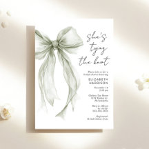 Sage Green Coquette Bow Wasserfarbe Brautparty