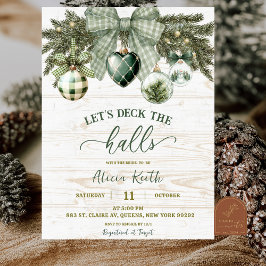 Sage Green Coquette Rustic Winter Bridal Shower Einladung