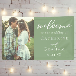 Sage Green Couple Foto Spring Wedding Banner