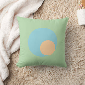 Sage Green Cushion Pillow with Blue and peach Kissen