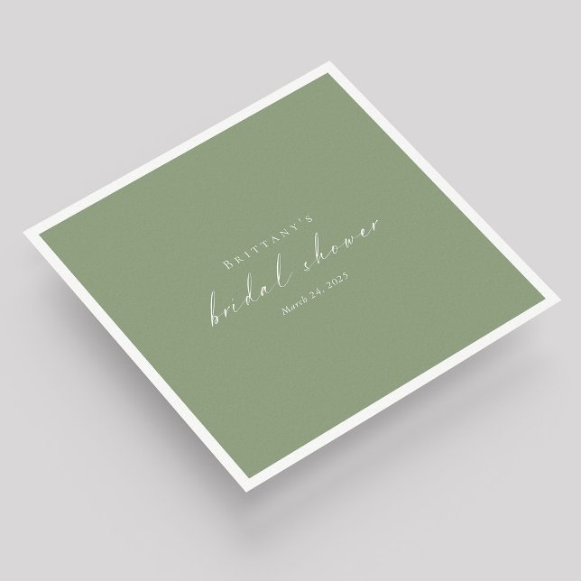 Sage Green Custom Brautparty Napkins Serviette (Sage Green Elegance: Custom Bridal Shower Napkins)