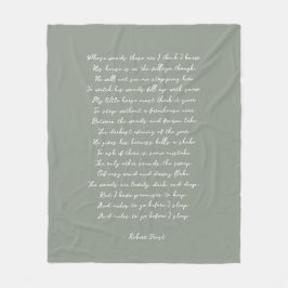 Sage Green Custom Poem Song Lyric Quote  Fleecedecke