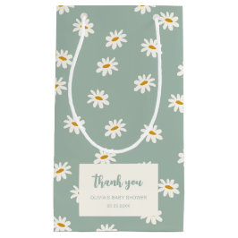 Sage Green Daisy Pattern Kleine Geschenktüte