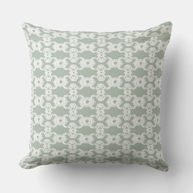 Sage Green Damask Kissen (Vorderseite)