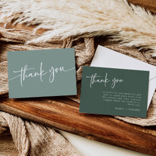 Sage Green Danke-You-Card Moderner Minimalistische Dankeskarte