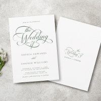 Sage Green Delicate Elegante Script Hochzeit
