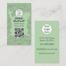 Sage Green Doula-Dienstleistungen Skript-Logo QR-C
