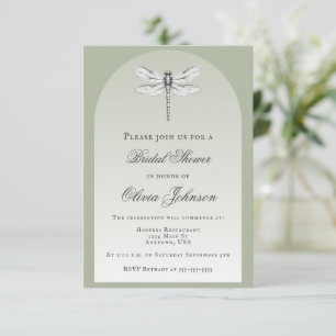 Sage Green Dragonfly-Brautparty Einladung