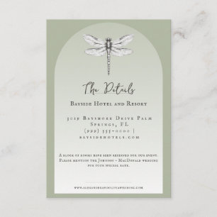 Sage Green Dragonfly Hochzeit Begleitkarte