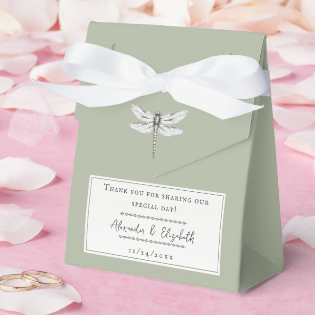 Sage Green Dragonfly Hochzeit Geschenkschachtel (Hochzeit)