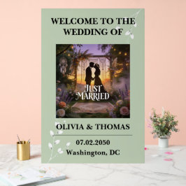 Sage Green Dream Pattern Wedding Acrylschild