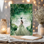 Sage Green Dress Emerald Forest Girl Mis Quince Einladung<br><div class="desc">Sage Green Dress Emerald Forest Girl Mis Quince Einladung Quinceanera 15 Anos,  16. Geburtstag</div>