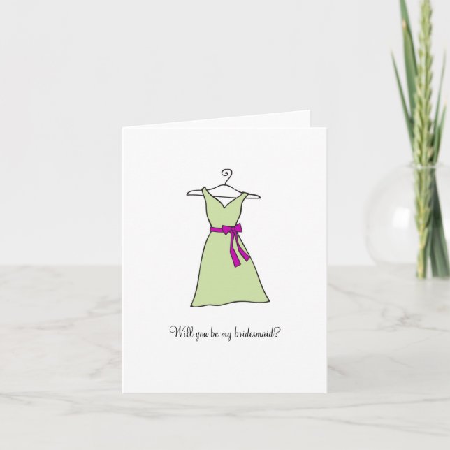 Sage Green Dress, wirst du meine Brautjungfrau sei Einladung (Vorderseite)